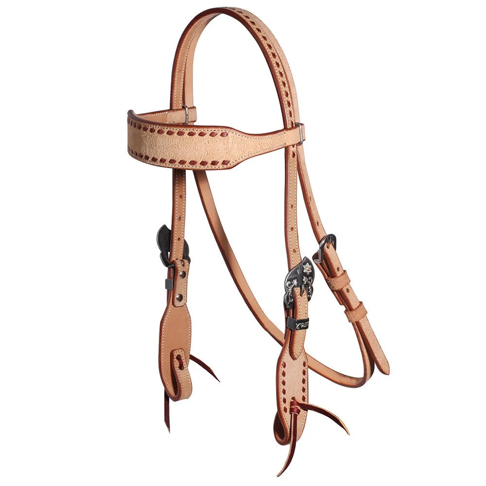 Professionals Choice Latigo Buckstitch Elvis Rough Out Browband 1 Professionals Choice Latigo Buckstitch Elvis Rough Out Browband