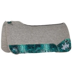 Best Ever Pads Kush 1 Inch Felt Saddle Pad With Turquoise Crocodile Wear Leathers