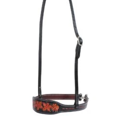 Professionals Choice Pro Black And Red Floral Noseband