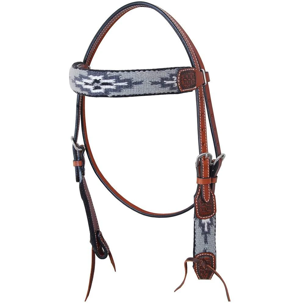 Oxbow Tack Pagosa Wool Overlay Browband Headstall 1 Oxbow Tack Pagosa Wool Overlay Browband Headstall