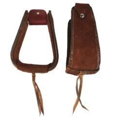 Nrs Competitors Chocolate Overshoe Roughout Covered Stirrups -Saddle Gear Pro Sales 1210003 1
