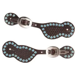 Cowperson Tack Ladies Turquoise Dot Silver Buckle Spur Straps -Saddle Gear Pro Sales 1210597 1
