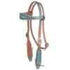 NRS Turquoise Rose Browband Headstall
