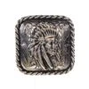 Rockin Out Designs Jewelry 1 1/2in. Square Chief Head Concho With Rope Border
