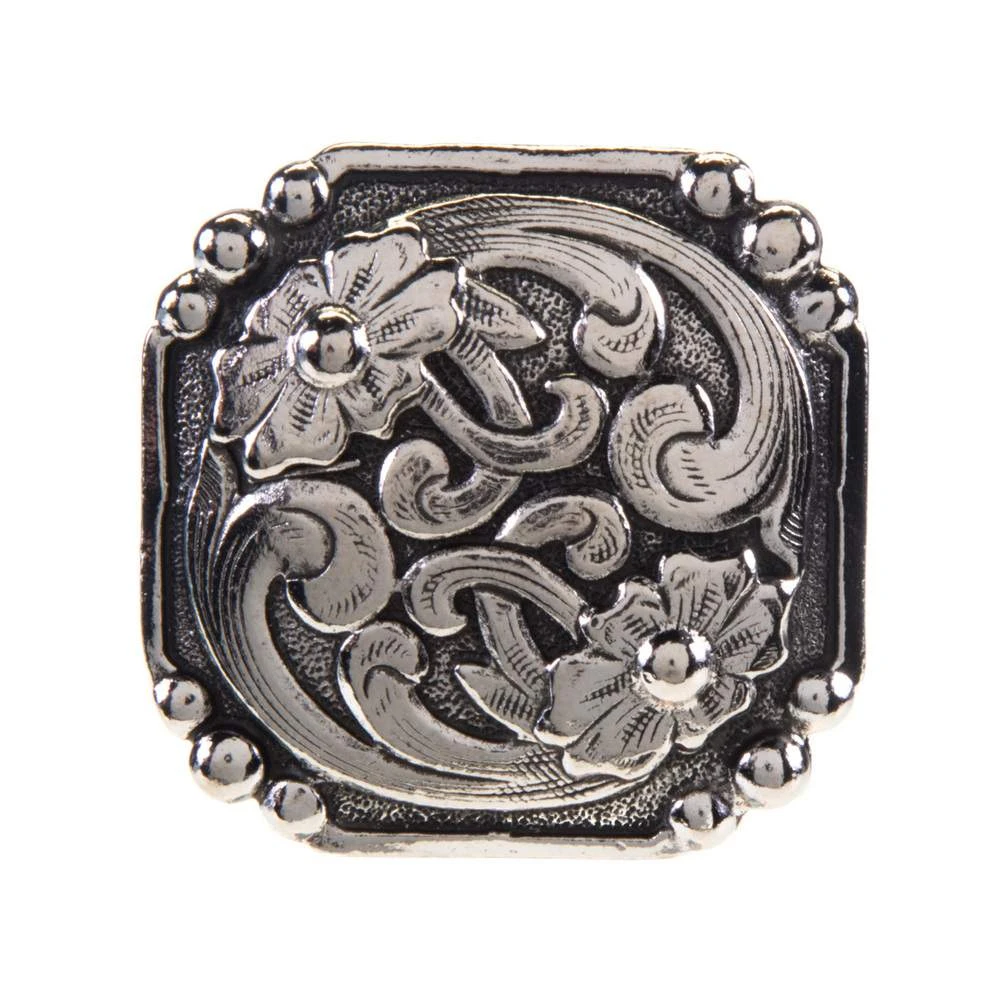 Rockin Out Designs Jewelry 1 1/2in. Octagon Scallop W/ Double Flowers With Double Flowers 1 Rockin Out Designs Jewelry 1 1/2in. Octagon Scallop W/ Double Flowers With Double Flowers