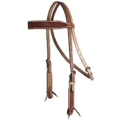 Professionals Choice Chestnut/Natural Basketweave Browband Headstall