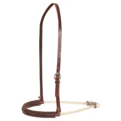 Martin Saddlery Single Rope Noseband With Chocolate Leather Cover