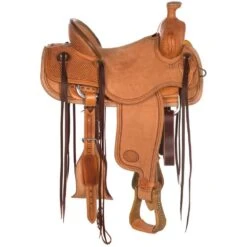 Nrs Competitors Natural 1/2 Breed Basket Stamp Olin Young Ranch Roper Saddle -Saddle Gear Pro Sales 1410329 21