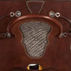 NRS Competitor Series Youth Chocolate Roughout W/ Inlaid Grey Bullhide -Saddle Gear Pro Sales 1412008Y 4