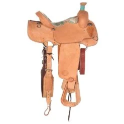 Nrs Competitors NRS Competitor Natural All Around Saddle With Turquoise Feather Seat -Saddle Gear Pro Sales 1412070 2
