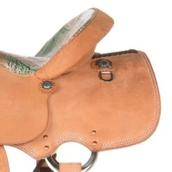 Nrs Competitors NRS Competitor Natural All Around Saddle With Turquoise Feather Seat -Saddle Gear Pro Sales 1412070 3