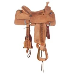 Nrs Competitors Natural Antique Loop Seat Floral Team Roper With Tooled Leathers -Saddle Gear Pro Sales 1412177A 3