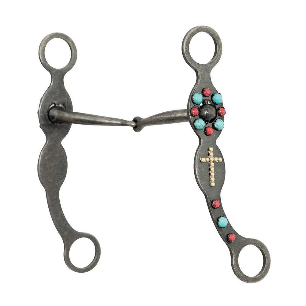 Cowboy Tack Southwest Collection Dark Grey Steel Cross Snaffle Bit 1 Cowboy Tack Southwest Collection Dark Grey Steel Cross Snaffle Bit