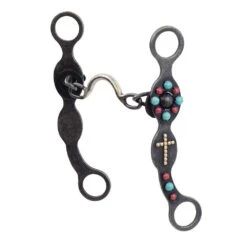 Cowboy Tack Southwest Collection Dark Grey Steel Cross Ported Chain Bit