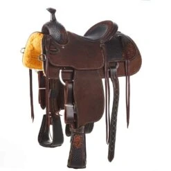 Martin Saddlery Floral Overlay Black Bison Seat Team Roper