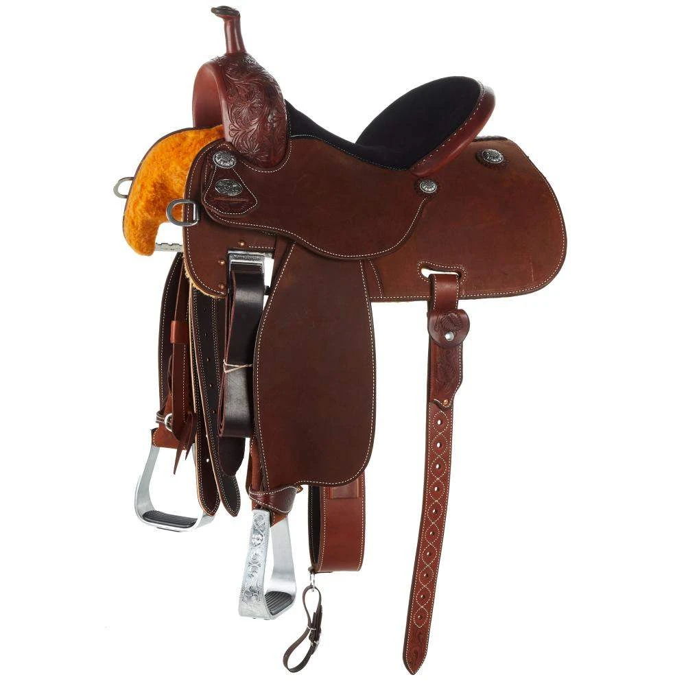 Martin Saddlery 1/8 Breed Sunflower Chestnut Crown C Barrel Saddle 1 Martin Saddlery 1/8 Breed Sunflower Chestnut Crown C Barrel Saddle