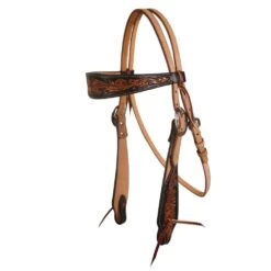 Professionals Choice Black Floral Roughout Browband Headstall