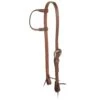 Nrs Tack Oiled 3/4 Inch Single Ear Headstall With A Floral Heel Buckle