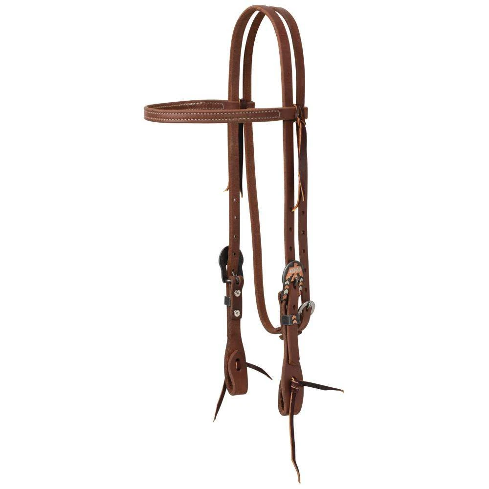 Weaver Leather ProTack Thunderbird Heel Buckle Browband Headstall 1 Weaver Leather ProTack Thunderbird Heel Buckle Browband Headstall