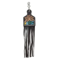 Rafter T Ranch Company Beaded Cactus Inlay Saddle Purse Charm
