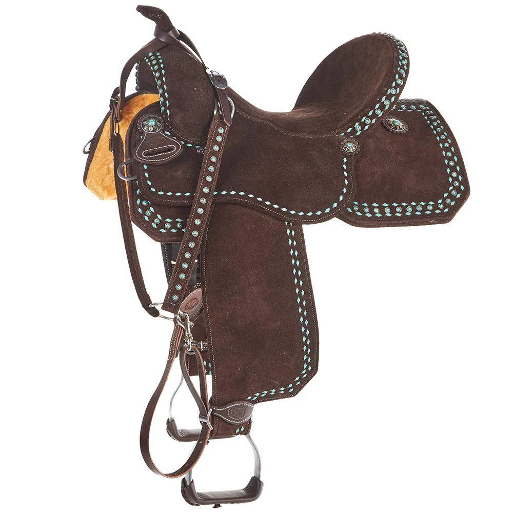 Tomahawk Chocolate Roughout 14 Inch Lightweight Barrel Saddle With Buckstitch 1 Tomahawk Chocolate Roughout 14 Inch Lightweight Barrel Saddle With Buckstitch