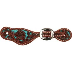 Youth Turquoise Inlay Spur Straps With Dots