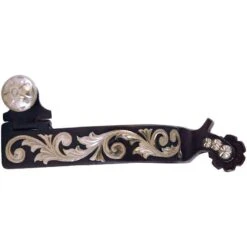 NRS Antique Silver Floral Trim Spurs