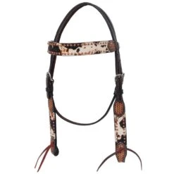 Rafter T Ranch Company Peppered Hide Browband Headstall