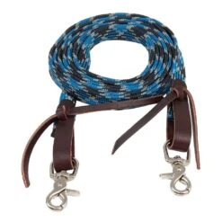 Mustang Aztec Braided Waxed Roping Rein W/Latigo Waterloops -Saddle Gear Pro Sales 229186 728145