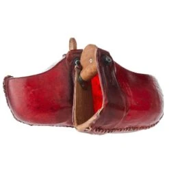 NRS Medium Colored Rawhide Flat Leather Bottom Tapaderos With Latigo Lacing -Saddle Gear Pro Sales 229662 729363