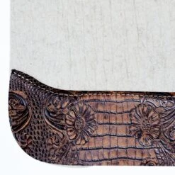 Reinsman 3/4 Inch APEX Performance Contour Felt Saddle Pad With Brown Crocodile Wear Leathers -Saddle Gear Pro Sales 36830 BS0040 04