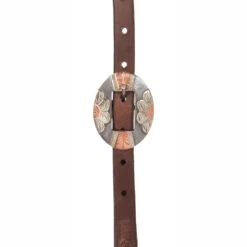 Nrs Tack 5/8in. Oiled Browband Headstall With Floral Cart Buckles -Saddle Gear Pro Sales 410 DoubleFlower