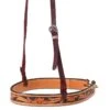NRS Floral Tooled Noseband With Handpainted Black Background