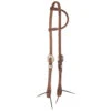Nrs Tack Oiled 5/8 Inch Single Ear Headstall With Floral Heel Buckles