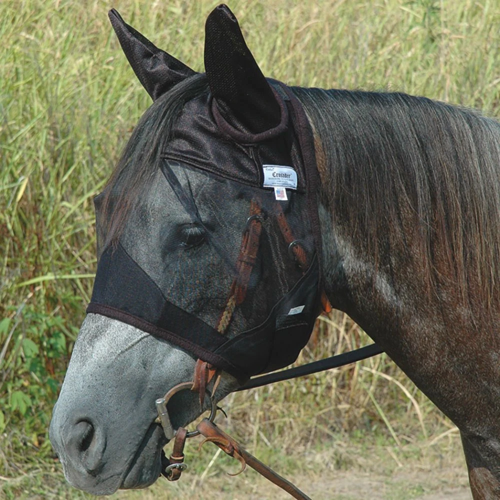 Cashel Company Quiet Ride Black Horse Fly Mask With Ears 1 Cashel Company Quiet Ride Black Horse Fly Mask With Ears