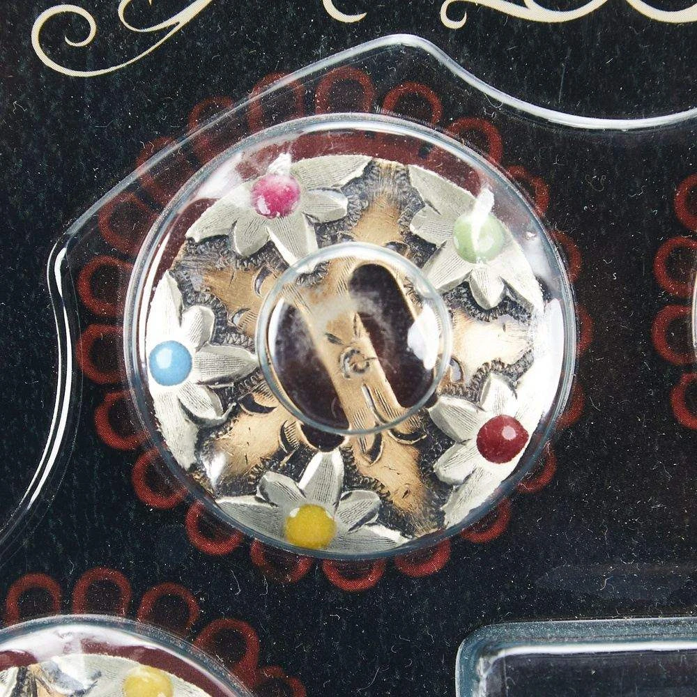 NRS Multi Colored Daisy Flower 6 Piece Slotted Concho Saddle Set 2 NRS Multi Colored Daisy Flower 6 Piece Slotted Concho Saddle Set - Image 2