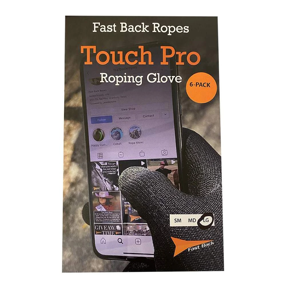 Fast Back Touch Pro Roping Glove 6 Pack 2 Fast Back Touch Pro Roping Glove 6 Pack - Image 2