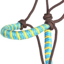 Classic Nylon Two Tone Rope Halter -Saddle Gear Pro Sales HALTER15 TURQUOISE 11