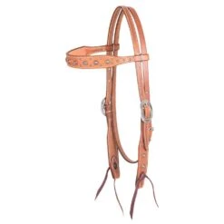 Martin Saddlery Skirting Leather Browband Headstall W/Rope Edged Dots -Saddle Gear Pro Sales HB21REAC fromShopify 1