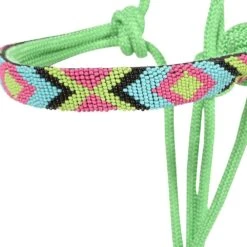 Cashel Company Lime Green Beaded Rope Halter W/ 9ft Lead 3 Cashel Company Lime Green Beaded Rope Halter W/ 9ft Lead -Saddle Gear Pro Sales HTR BRH LG