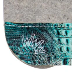 Best Ever Pads Kush 1 Inch Felt Saddle Pad With Turquoise Crocodile Wear Leathers -Saddle Gear Pro Sales KUSH 1 STC 03