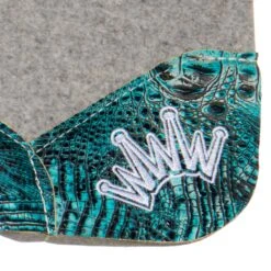 Best Ever Pads Kush 1 Inch Felt Saddle Pad With Turquoise Crocodile Wear Leathers -Saddle Gear Pro Sales KUSH 1 STC 04