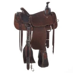 Martin Saddlery Floral Overlay Black Bison Seat Team Roper -Saddle Gear Pro Sales NRS 6747 1