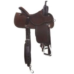 Martin Saddlery Crown C Chocolate Barrel Saddle With Snowflake Tooling 6 Martin Saddlery Crown C Chocolate Barrel Saddle With Snowflake Tooling -Saddle Gear Pro Sales NRS 97CHSF 1