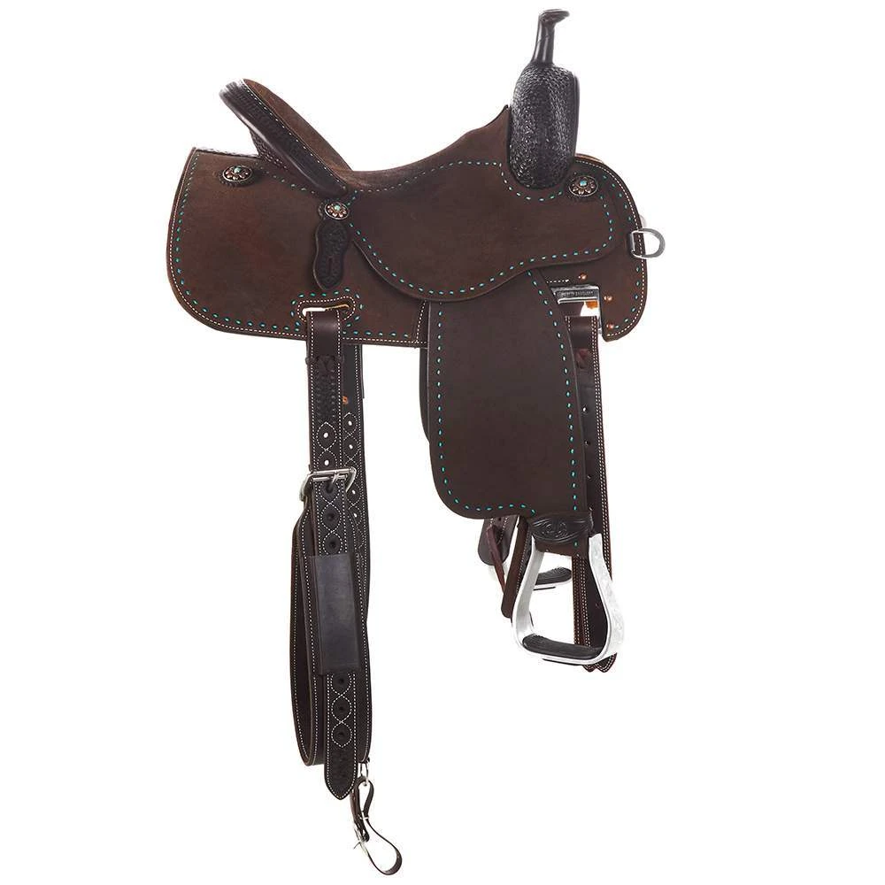 Martin Saddlery Crown C Chocolate Barrel Saddle With Snowflake Tooling 3 Martin Saddlery Crown C Chocolate Barrel Saddle With Snowflake Tooling - Image 3