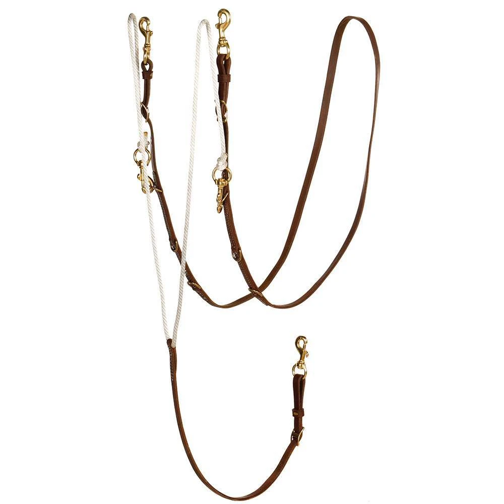 Nrs Tack Oiled Harness Leather Roping Rein German Martingale 2 Nrs Tack Oiled Harness Leather Roping Rein German Martingale - Image 2