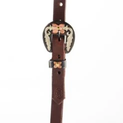Nrs Tack Oiled 3/4 Inch Slit Ear Headstall With Floral Heel Buckle -Saddle Gear Pro Sales NRS SSEHO 4052A 031