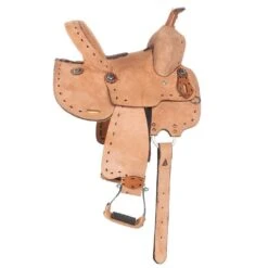 Tough 1 Branson 12in. Youth Roughout Barrel Saddle With Buckstitch -Saddle Gear Pro Sales RK2970 1