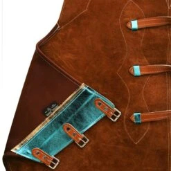 Saddle Barn Tack Brown Turquiose And Gold Rodeo Chaps -Saddle Gear Pro Sales SB27 10BTG 4