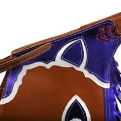 Saddle Barn Tack Youth Contender Tan And Purple Chaps -Saddle Gear Pro Sales SB27 47BTP 4